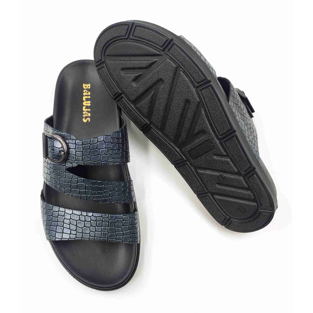 1303: Balujas Men Grey Comfort Slippers