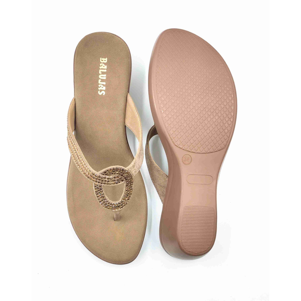 11099: Balujas Mouse Color Wedge Heel Ladies Slipper