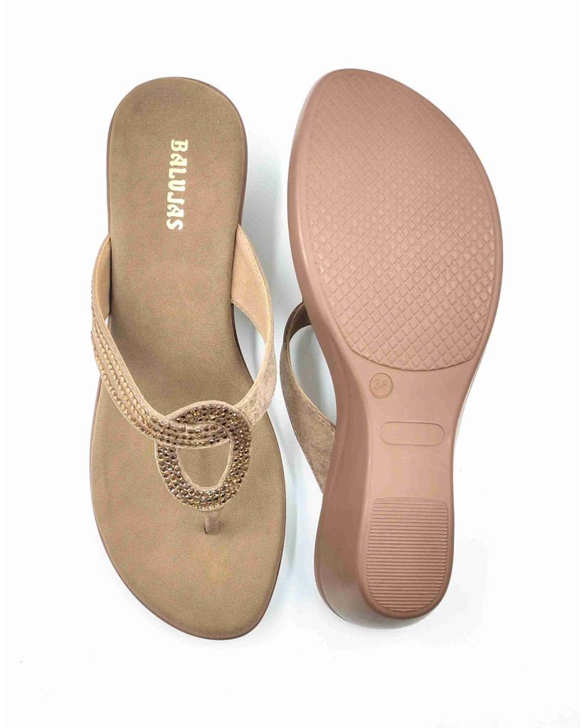 11099: Balujas Mouse Color Wedge Heel Ladies Slipper