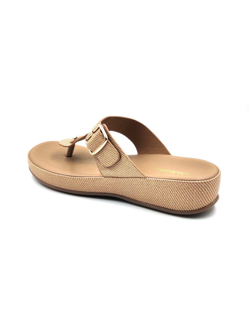 11382: Balujas Beige Mid Heel Slipper