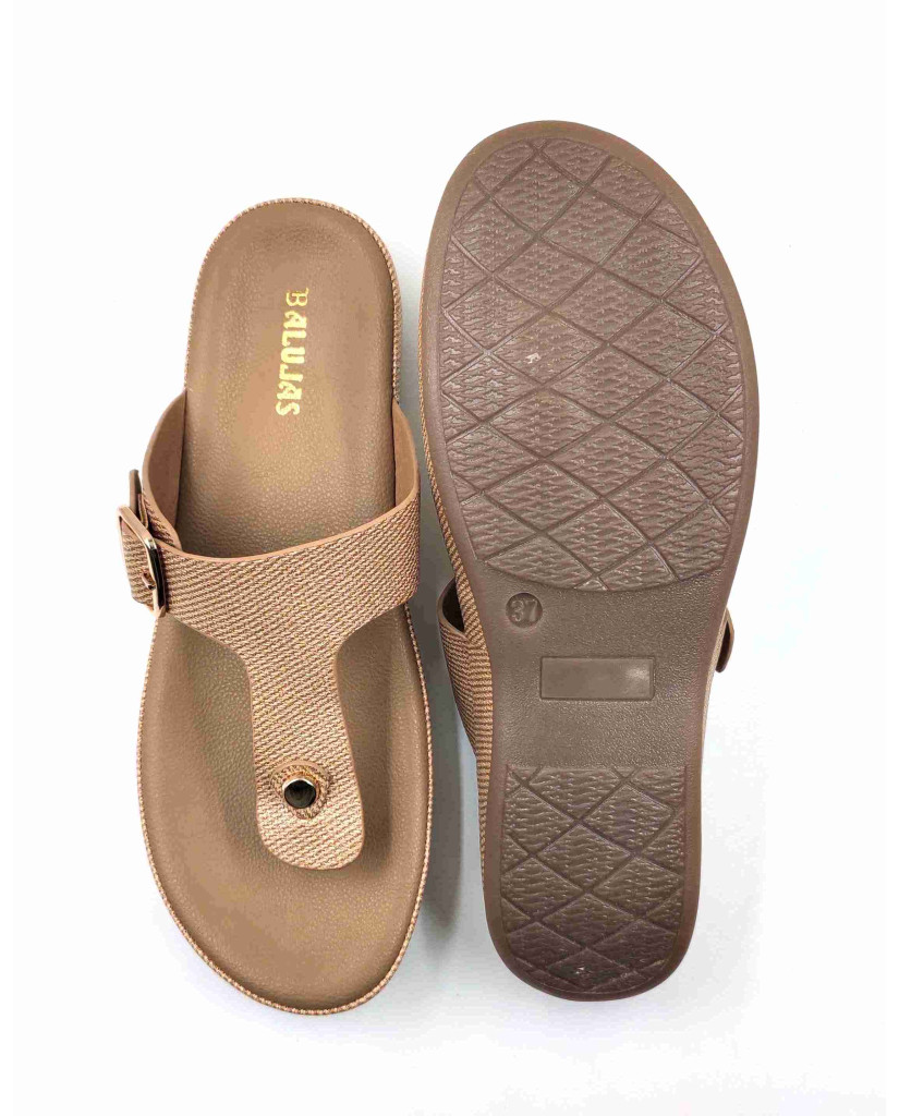 11382: Balujas Beige Mid Heel Slipper