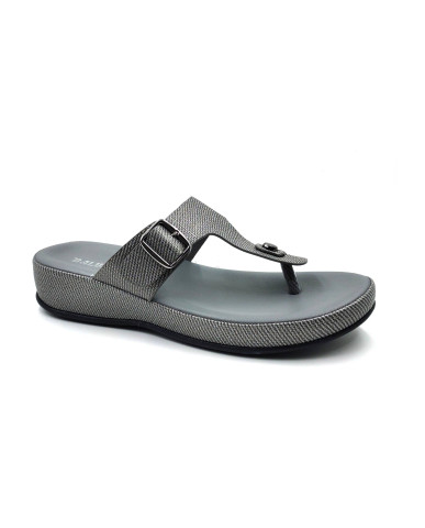11382: Balujas Gunmetal Mid Heel Slipper