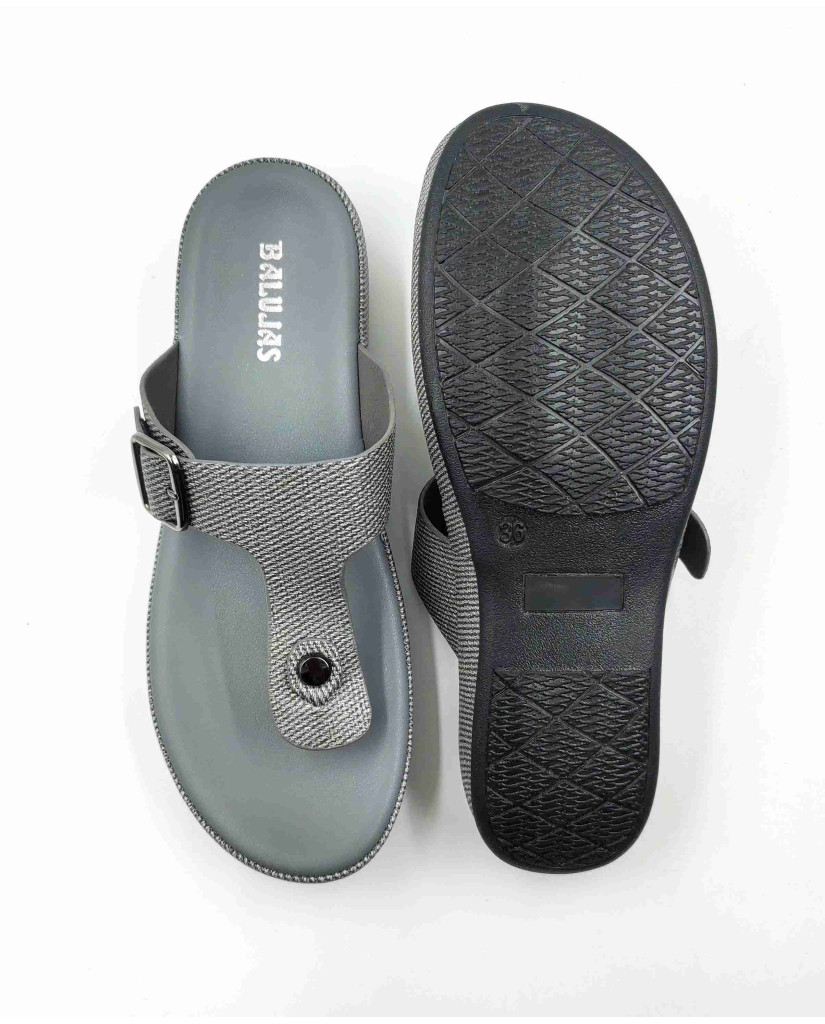 11382: Balujas Gunmetal Mid Heel Slipper