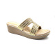 11505: Balujas Gold Wedge Heel Slipper