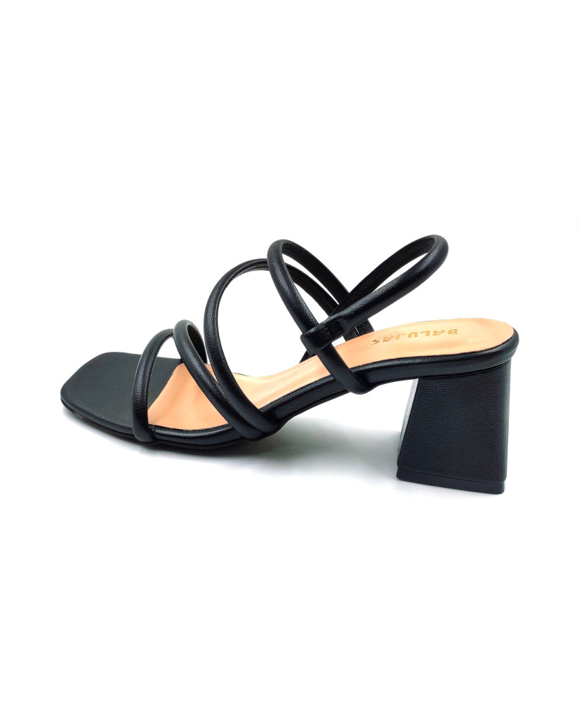 4030: Balujas Women's Black Chunky Heel Sandal