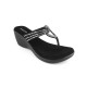 11099: Balujas Black Wedge Heel Ladies Slipper