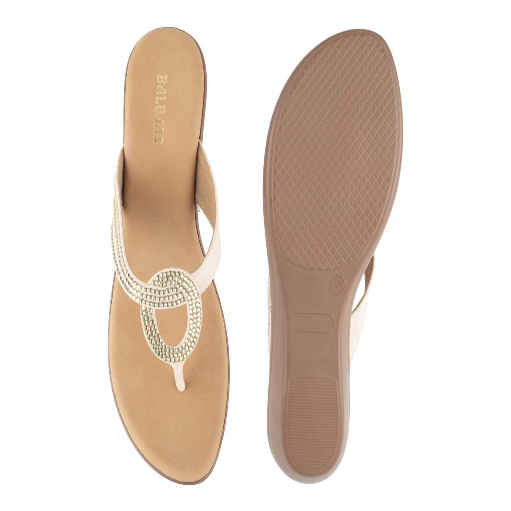 11099: Balujas Gold Wedge Heel Ladies Slipper