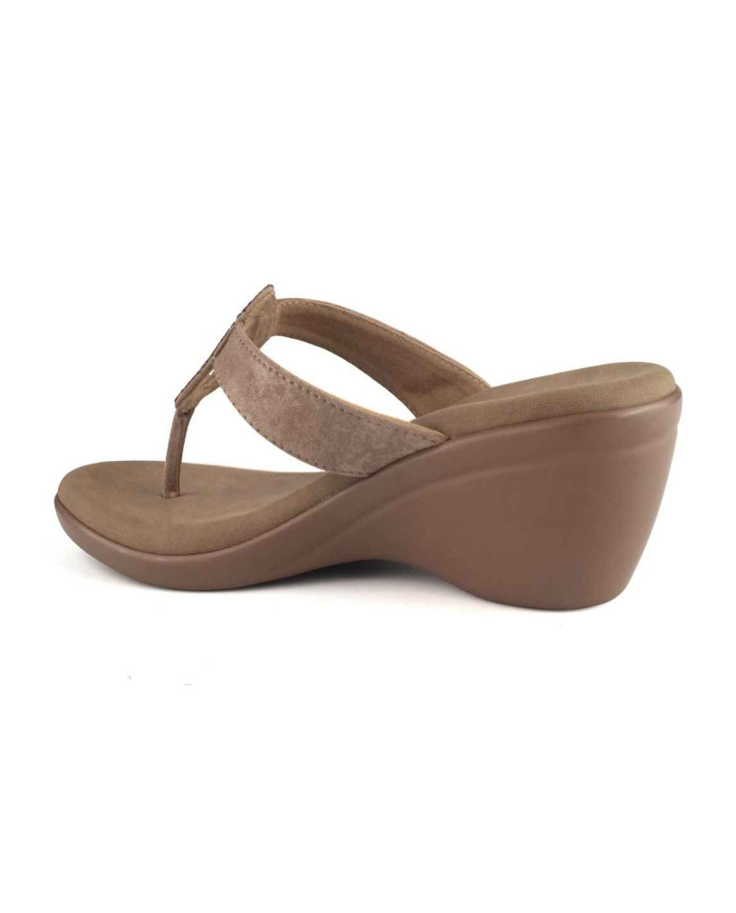 11099: Balujas Peach Wedge Heel Ladies Slipper
