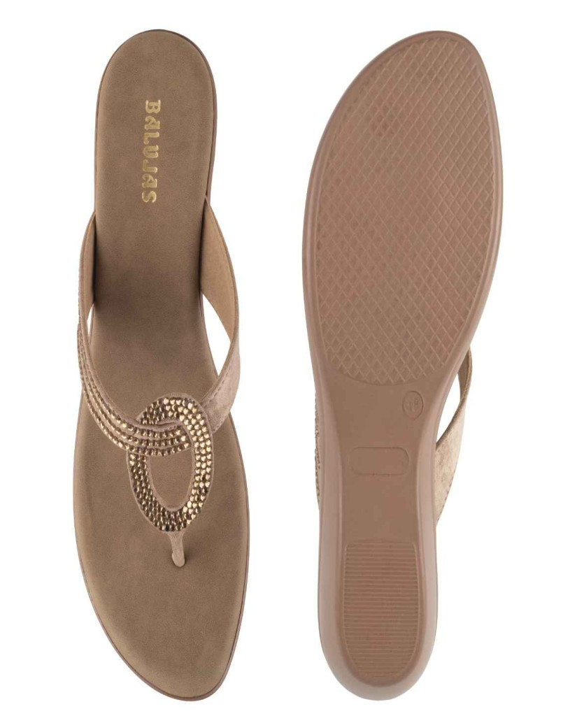 11099: Balujas Peach Wedge Heel Ladies Slipper