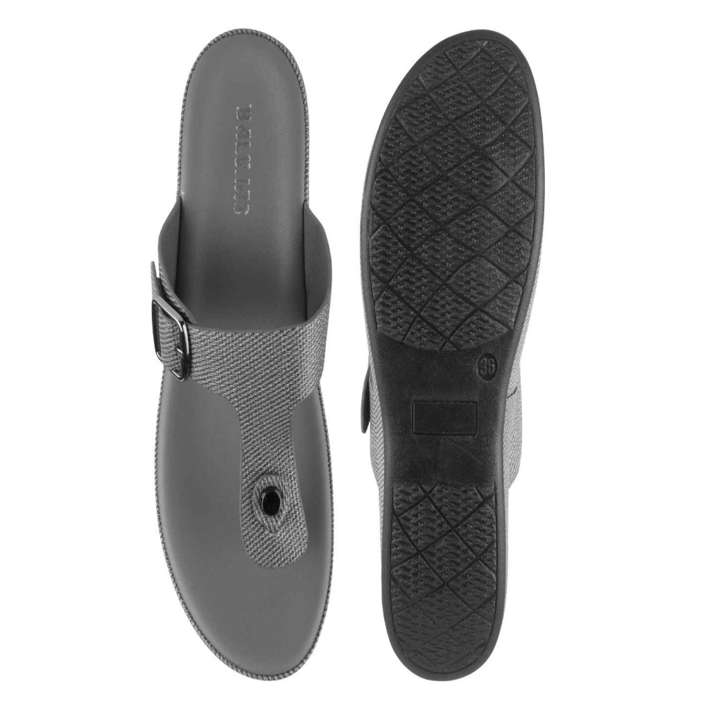 11382: Balujas Gunmetal Mid Heel Slipper