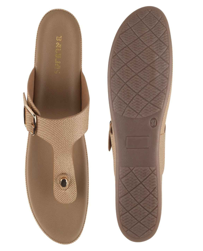 11382: Balujas Beige Mid Heel Slipper