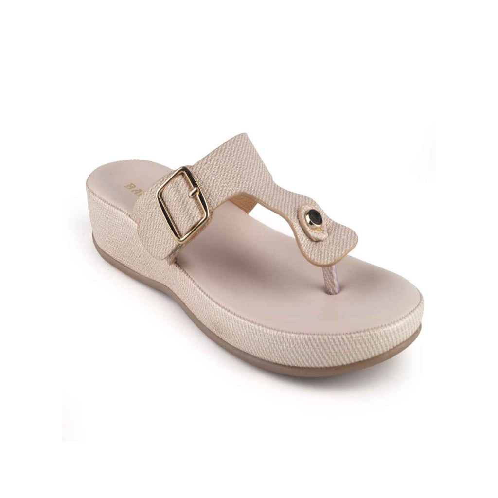 11382: Balujas Cream Mid Heel Slipper