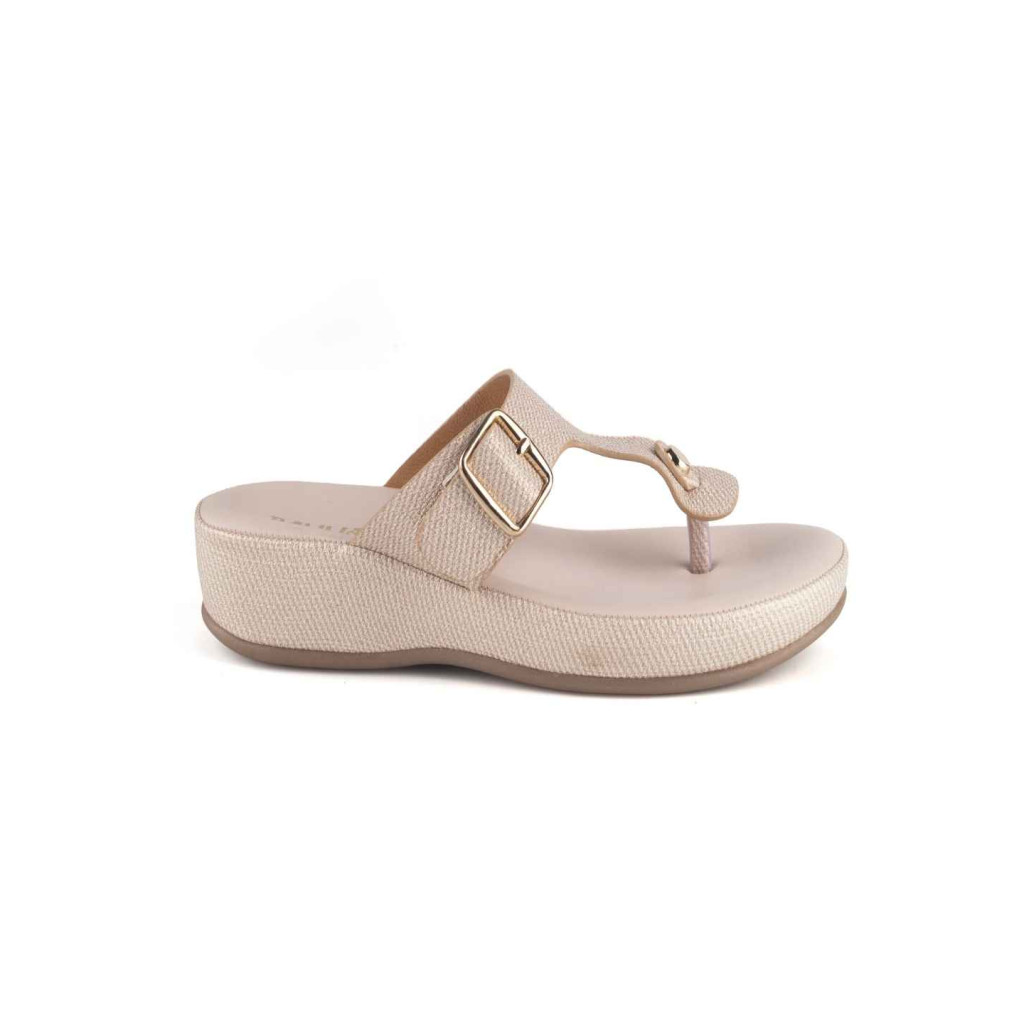 11382: Balujas Cream Mid Heel Slipper