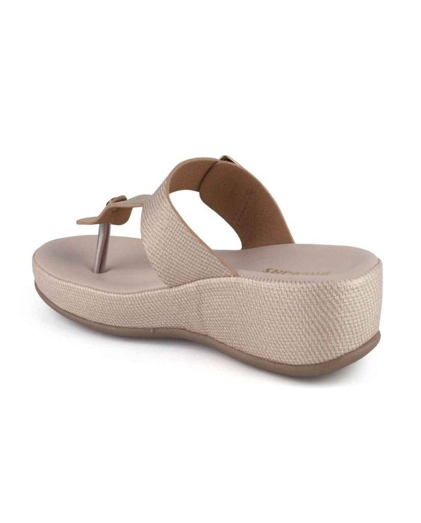 11382: Balujas Cream Mid Heel Slipper