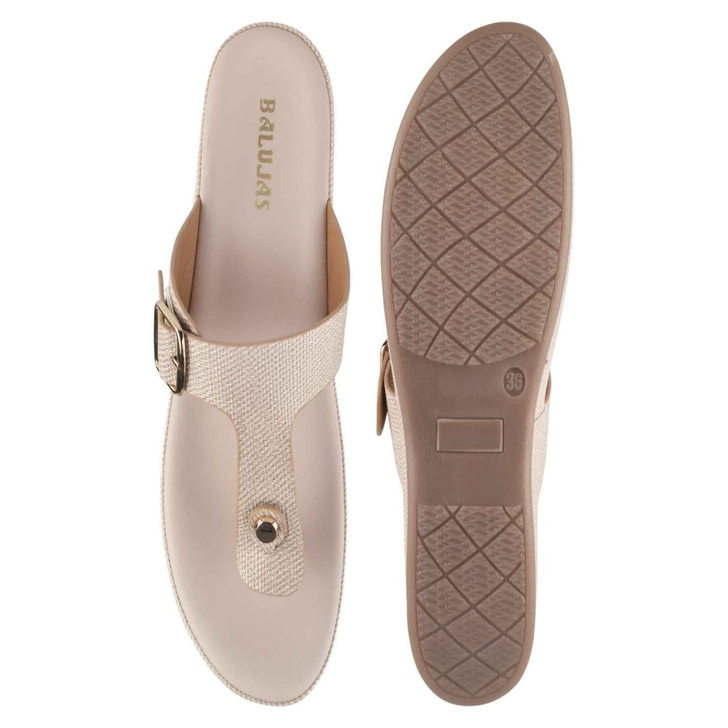 11382: Balujas Cream Mid Heel Slipper