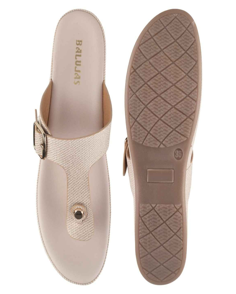 11382: Balujas Cream Mid Heel Slipper