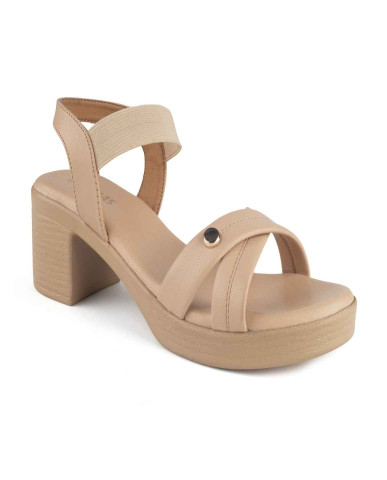 11527: Balujas Beige Block Heel Sandal