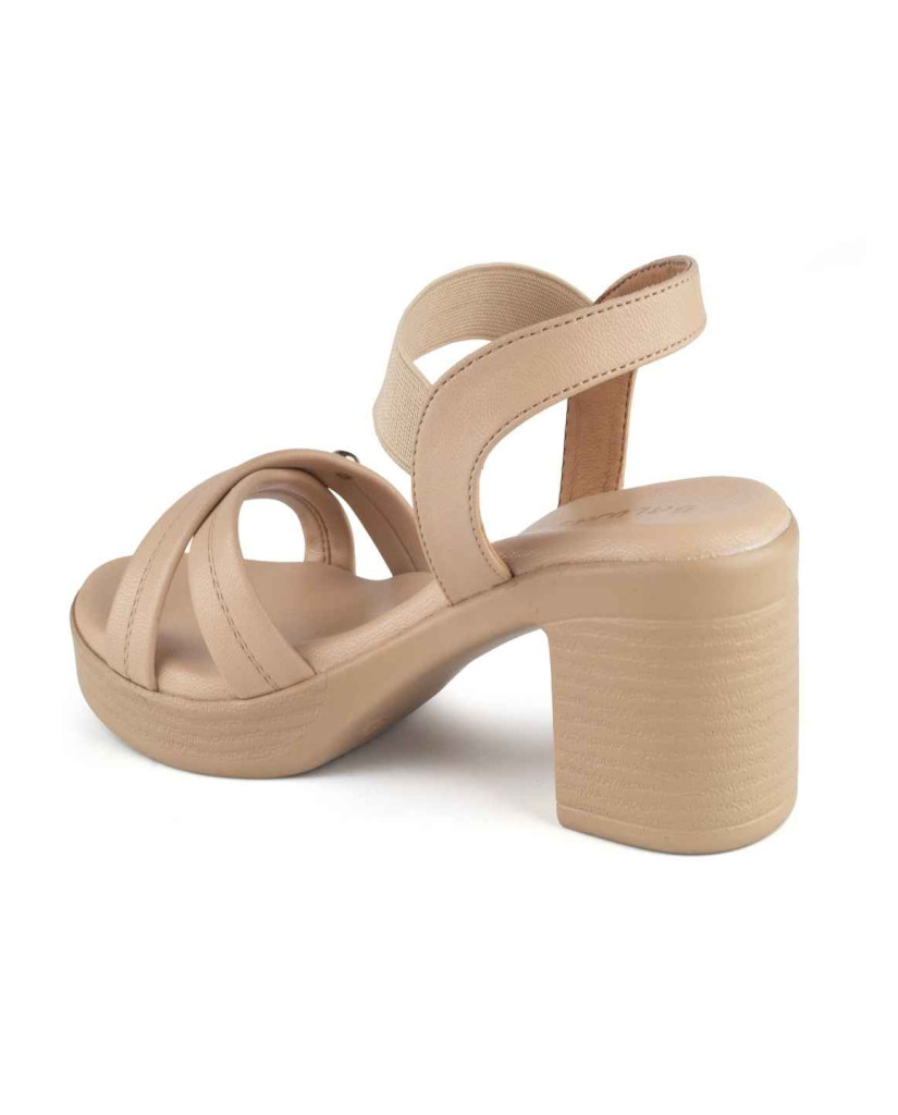 11527: Balujas Beige Block Heel Sandal