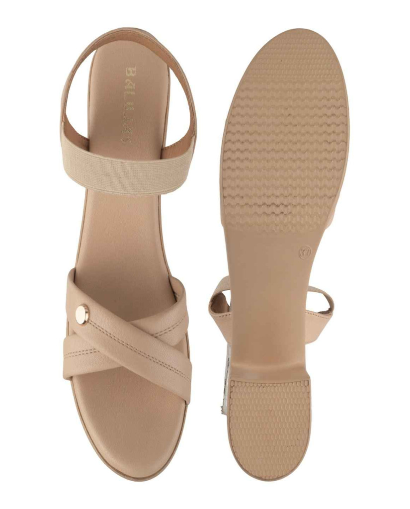 11527: Balujas Beige Block Heel Sandal