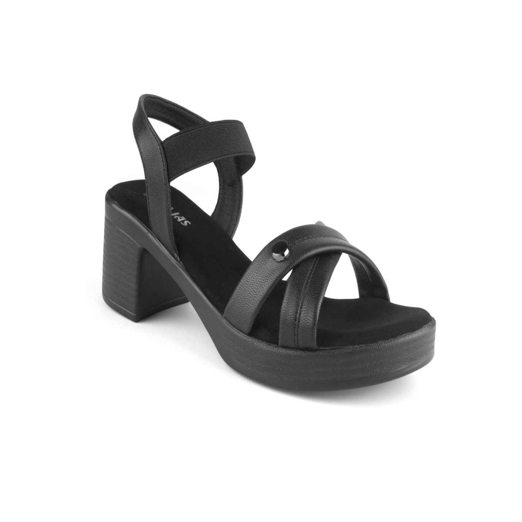 11527: Balujas Black Block Heel Sandal