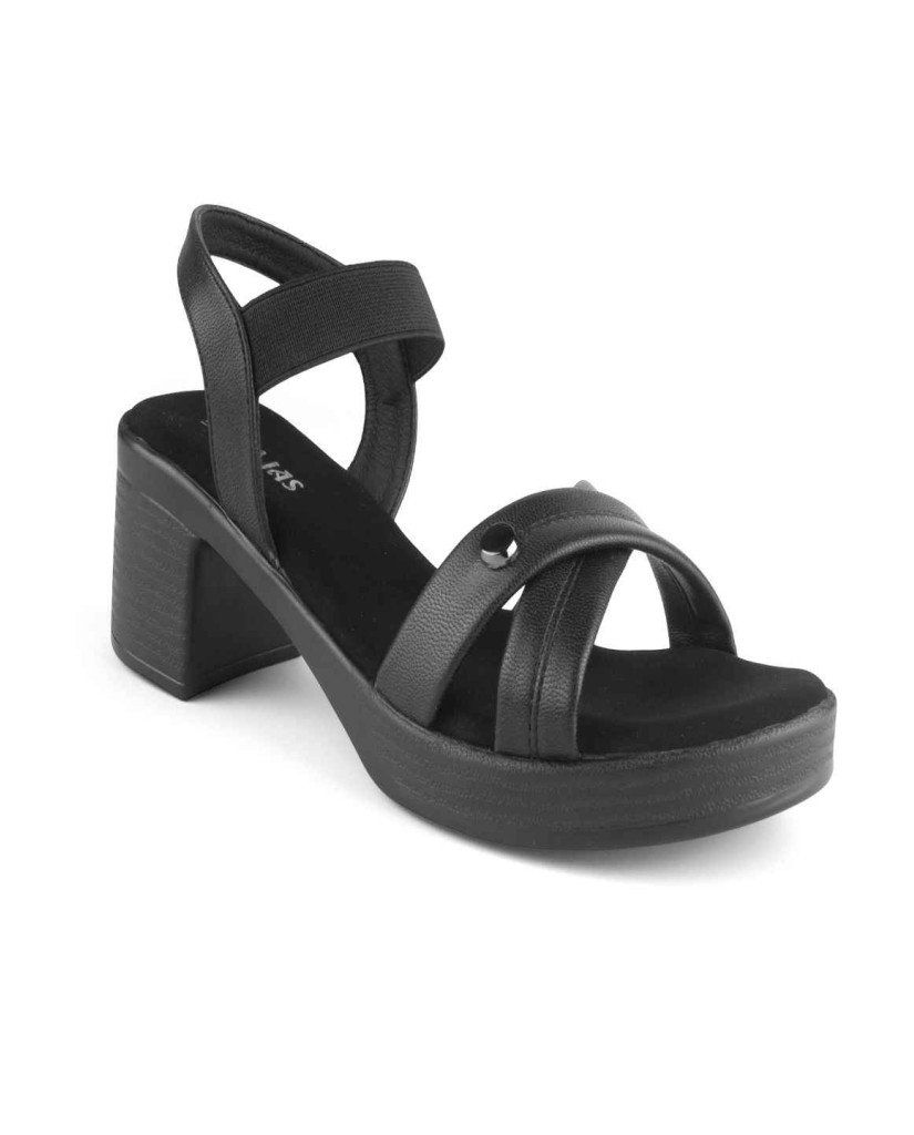11527: Balujas Black Block Heel Sandal