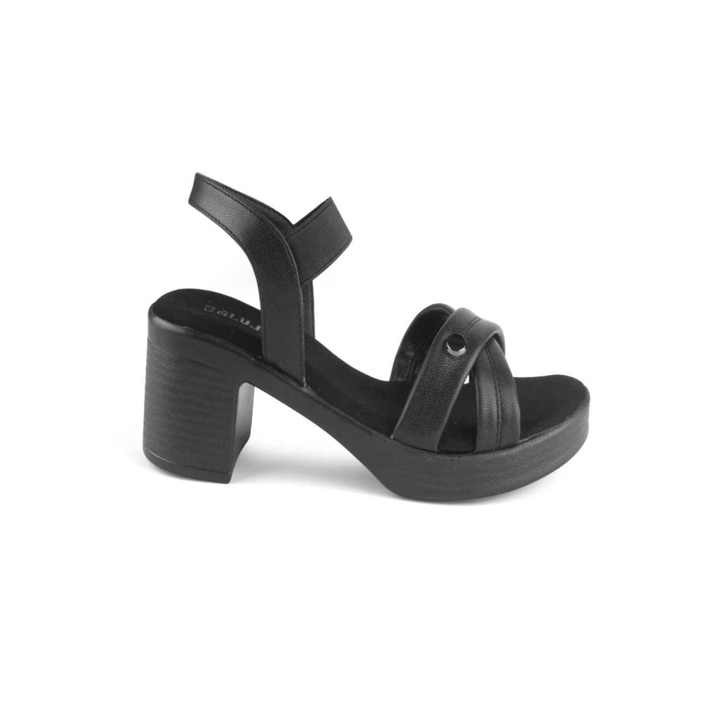 11527: Balujas Black Block Heel Sandal