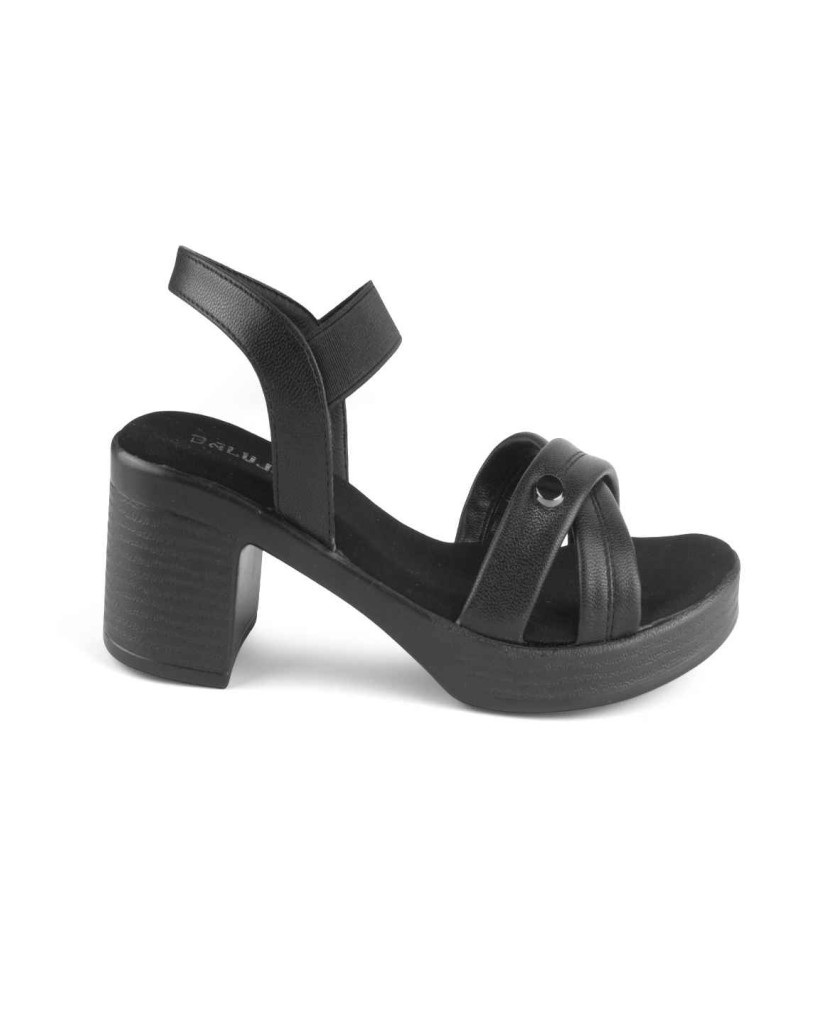 11527: Balujas Black Block Heel Sandal