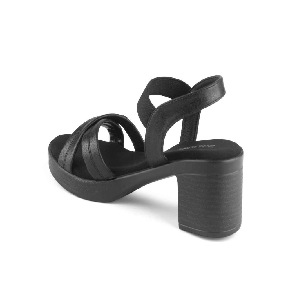 11527: Balujas Black Block Heel Sandal