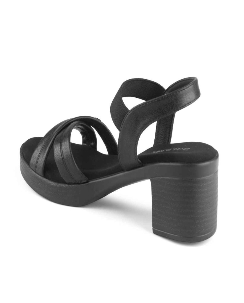 11527: Balujas Black Block Heel Sandal