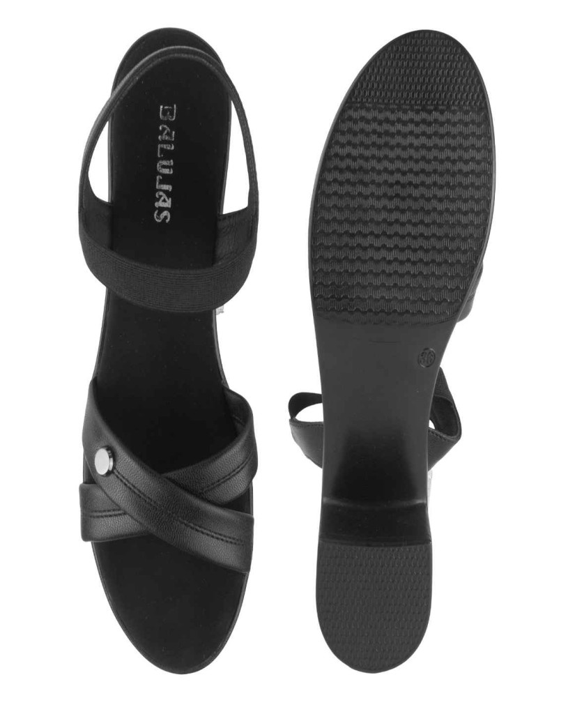 11527: Balujas Black Block Heel Sandal