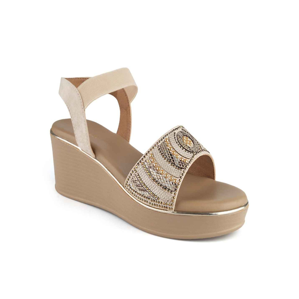 11871: Balujas Beige Wedge Heel Sandal