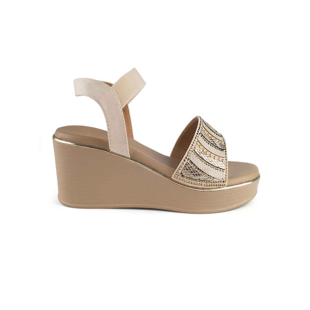 11871: Balujas Beige Wedge Heel Sandal