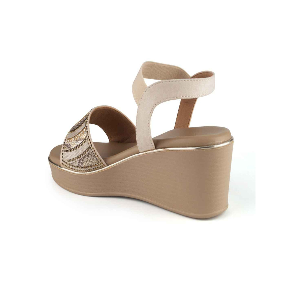 11871: Balujas Beige Wedge Heel Sandal