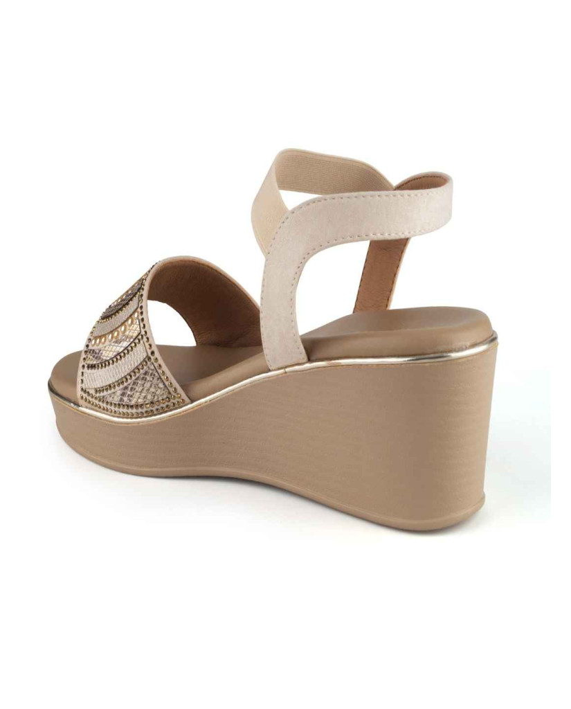 11871: Balujas Beige Wedge Heel Sandal