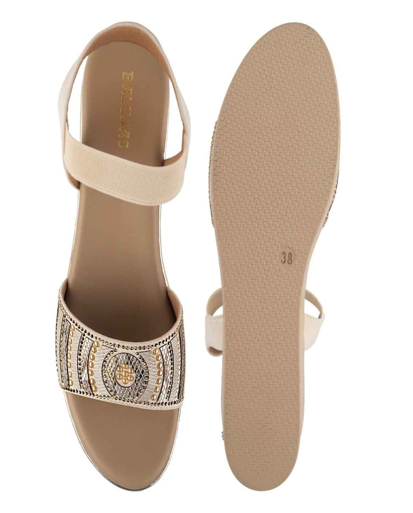 11871: Balujas Beige Wedge Heel Sandal