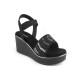 11871: Balujas Black Wedge Heel Sandal