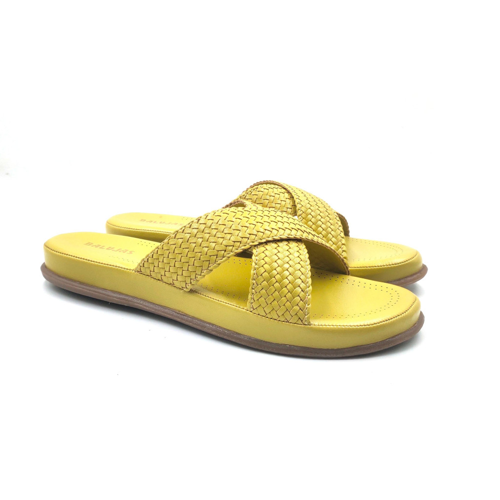 SW-01: Balujas Mustard Flat Slipper