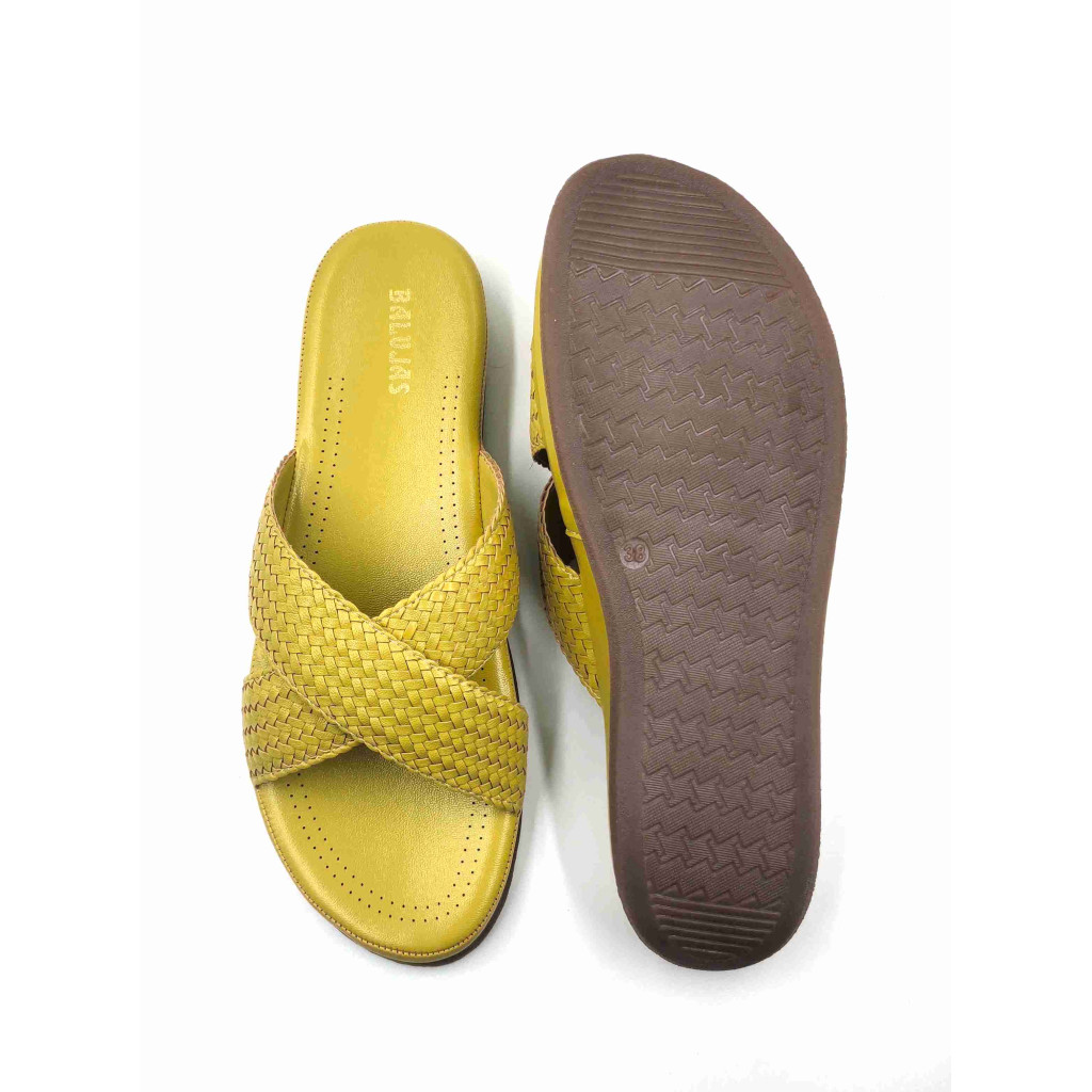 SW-01: Balujas Mustard Flat Slipper