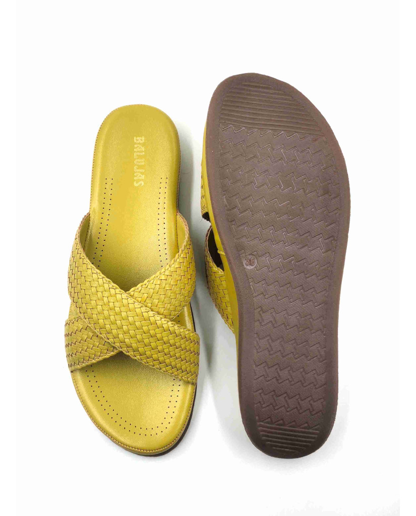 SW-01: Balujas Mustard Flat Slipper