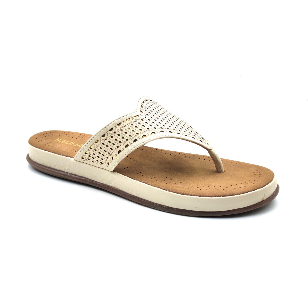 SW-03: Balujas Beige Flat Slipper