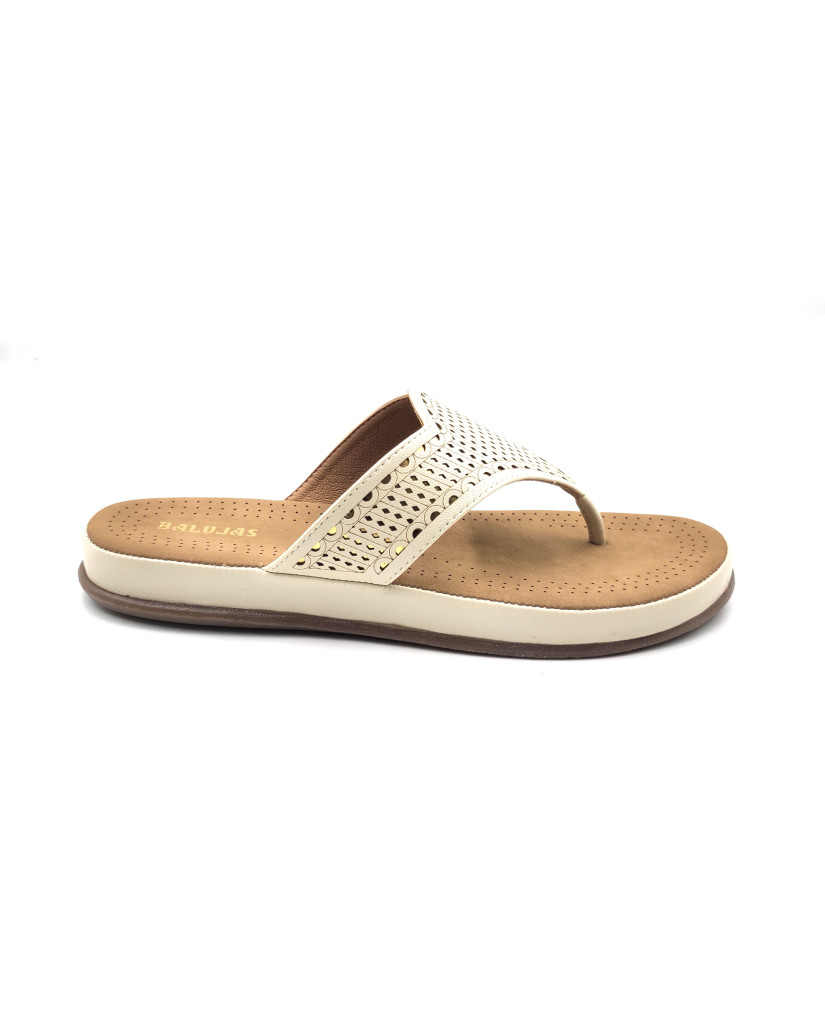 SW-03: Balujas Beige Flat Slipper