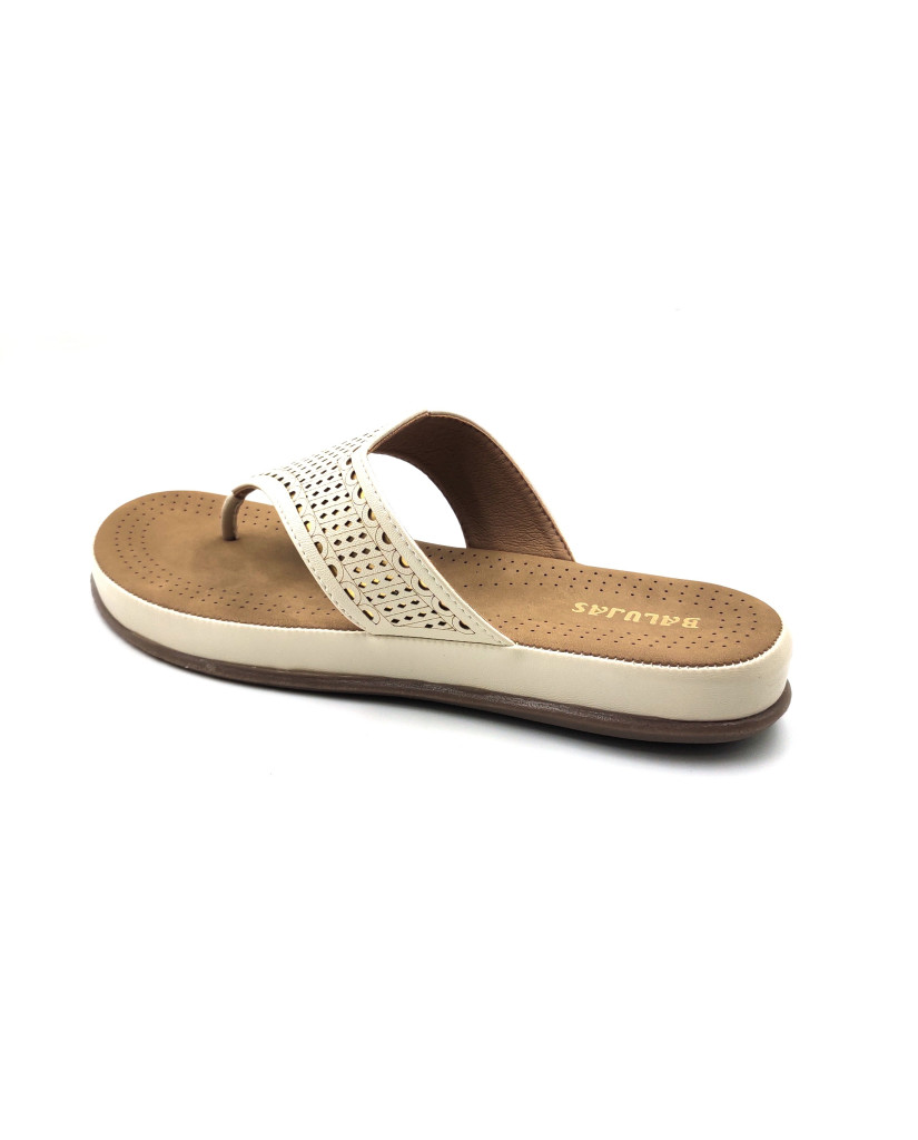 SW-03: Balujas Beige Flat Slipper