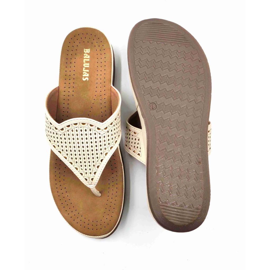 SW-03: Balujas Beige Flat Slipper