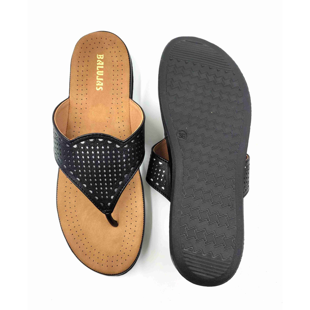 SW-03: Balujas Black Flat Slipper