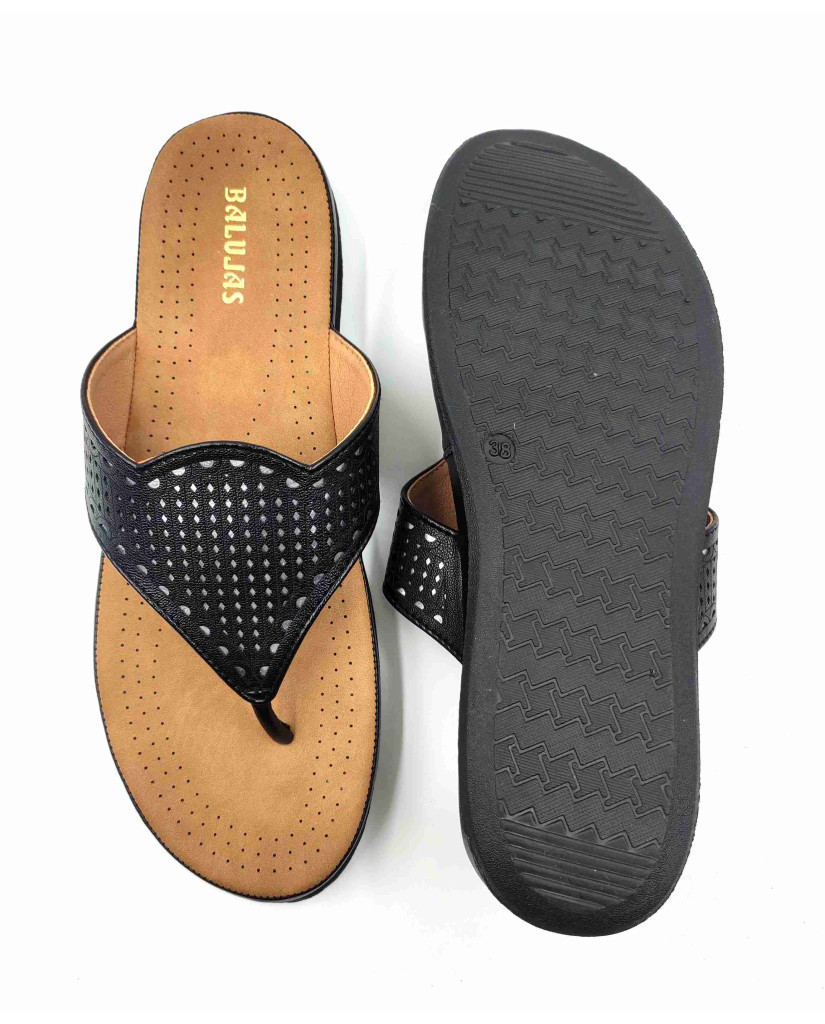SW-03: Balujas Black Flat Slipper