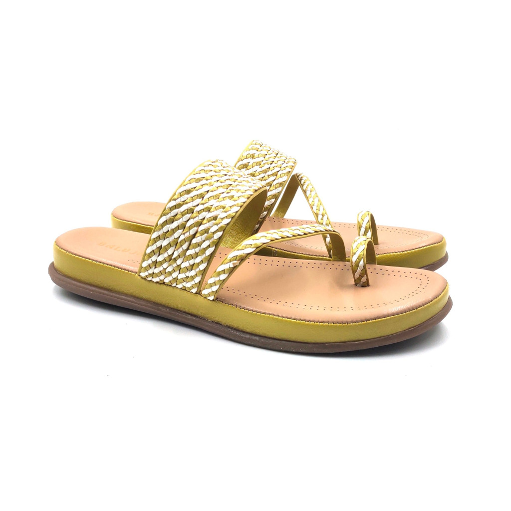 SW-04: Balujas Mustard Flat Slipper