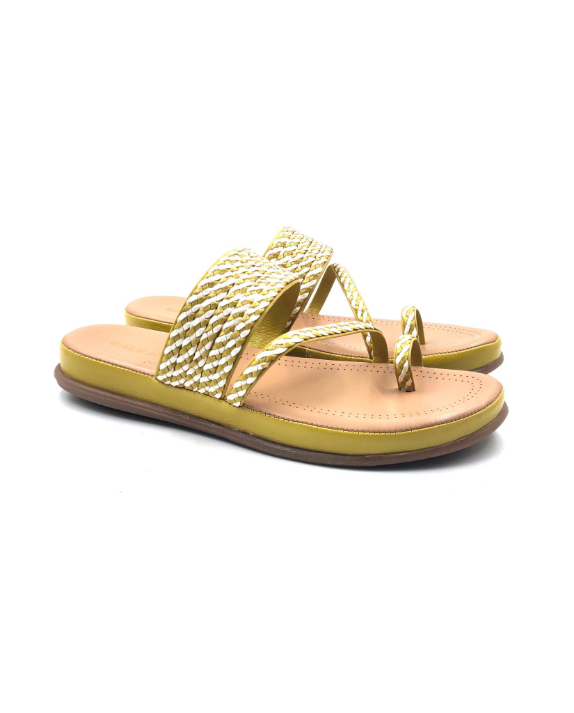 SW-04: Balujas Mustard Flat Slipper