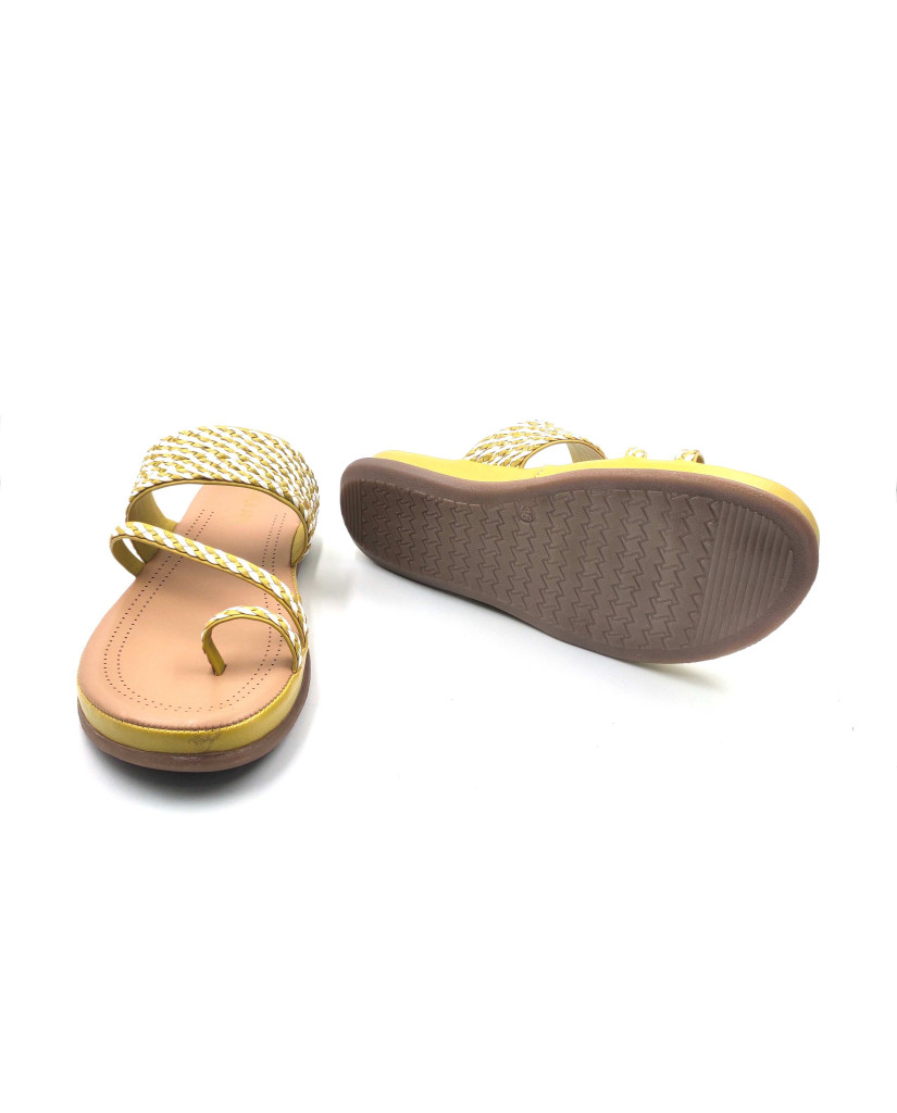 SW-04: Balujas Mustard Flat Slipper