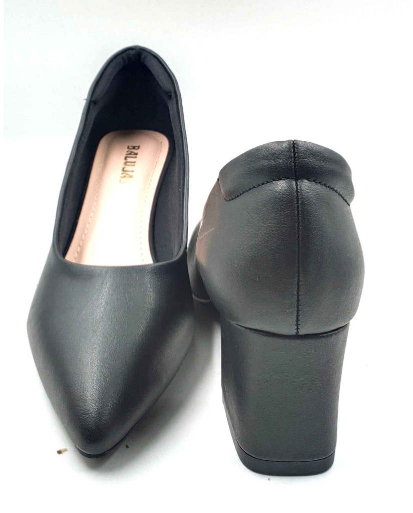 AR0008: Balujas Black Block Heel Pumps 
