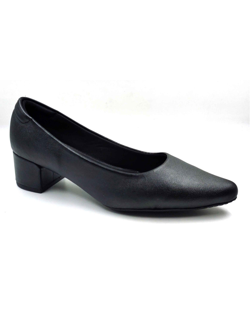 RF01-2681: Balujas Black Block Heel Pumps 